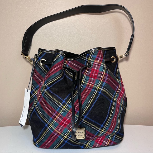 Dooney & Bourke Handbags - NWT Dooney & Bourke Tartan Drawstring Handbag